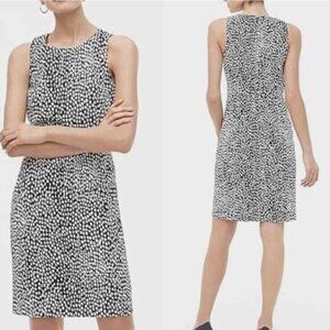 J. Crew Black and White Polka Dot Basketweave Cotton Sheath Dress NWT - Size 4